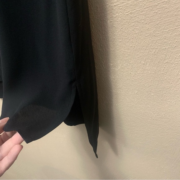 Eileen Fisher Silk Georgette Crepe Bateau Neck Tank Black Size Small - Picture 4 of 11